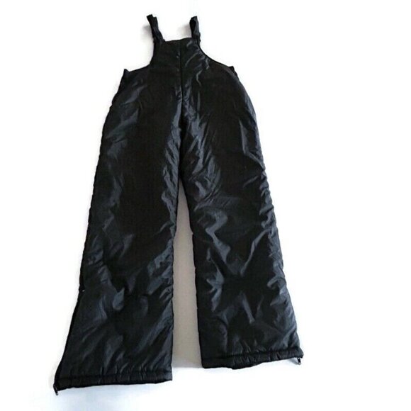VTG Swiss Alps Outdoor Line Rugged Wear Black Ski Bib Pants Size L Waist 36 Goth - Picture 3 of 14